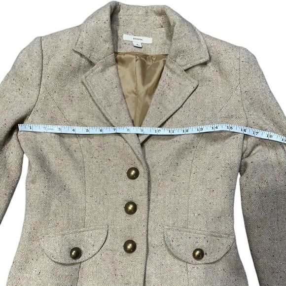 Merona Y2K Tweed Speckled Brass Button Retro Blazer Size Small - Picture 7 of 8